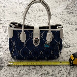 Dooney & Bourke Navy and White Satchel